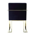 thumbnail image 3 of Pangea Home Dexter 18.5" Velvet & Steel Arm Chair in Navy & Gold, 3 of 5