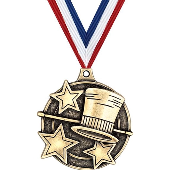 Jazz/Tap Music Medals, 2" Gold Diecast Jazz/Tap Music Medal Award 100 Pack