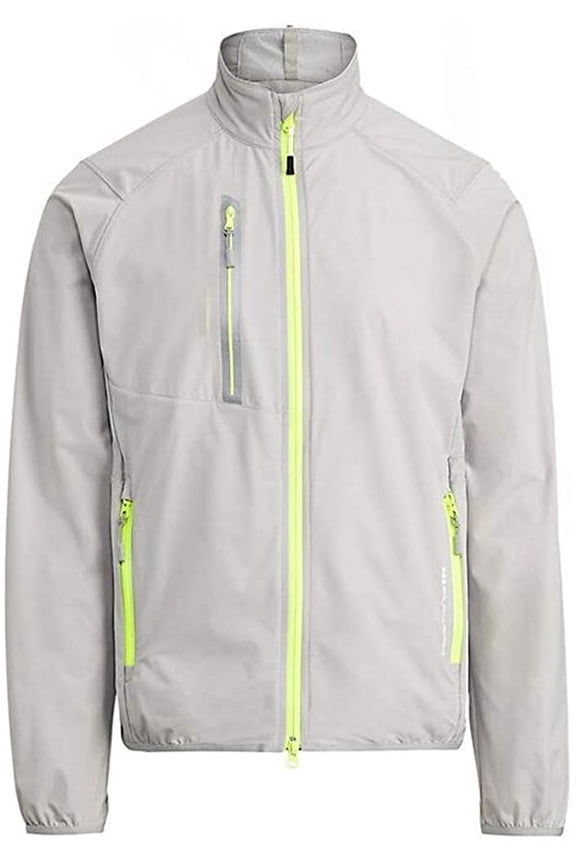 RLX Mens Packable Golf Windbreaker Jacket, Grey X-Large