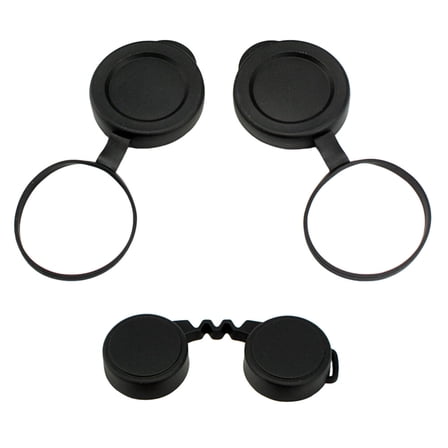 2 Sets  Rubber Protective Objective Lens Caps Black Objective Lens Cover for Binoculars