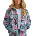 thumbnail image 5 of Women Lined Plush Sweat Jacket With Hood Autumn Winter Warm Hooded Jacket Loose Coat Pockets Large Sizes Hoodie Sweatshirt, 5 of 7