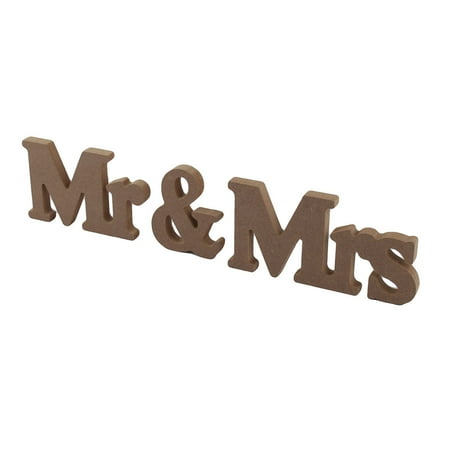 Unique Bargains Wedding Wooden Mr and Mrs Letters Alphabet DIY Wall Decoration Wood Color 3 in 1