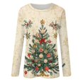 thumbnail image 4 of Endives Women's Long Sleeve Shirts Crewneck Casual Christmas Print Tee T Shirt Womens Tops, 4 of 5