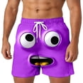 thumbnail image 3 of ibiyuan Men Swim Shorts Cute 3d Cartoon Face Quickdry Swimming Shorts Drawstring Waist Bathing Suit Beach Swimwear, 3 of 5