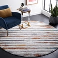 thumbnail image 2 of SAFAVIEH Berber Alphonse Abstract Polyester Shag Area Rug, Blue Rust/Ivory, 7' x 7' Round, 2 of 8