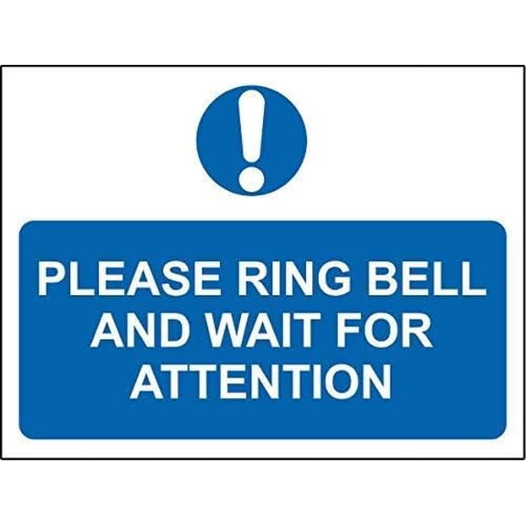 New Metal Sign Aluminum Sign Please Ring Bell and Wait for Attention Sign for Outdoor & Indoor 12" x 8"