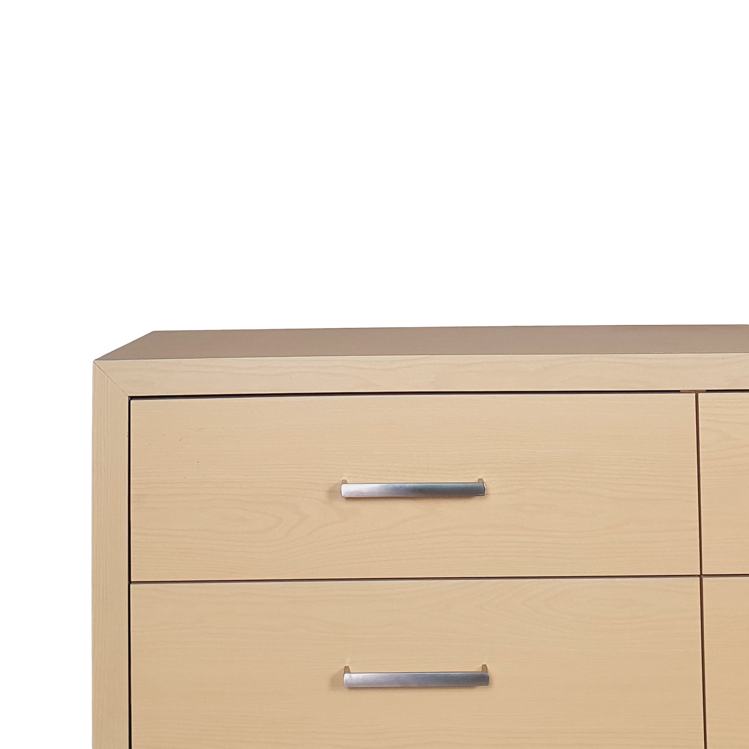 Noble House Cayuga Faux Wood 6 Drawer Double Dresser, Natural and Black
