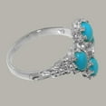 thumbnail image 4 of LBG British Made 9k White Gold Cubic Zirconia & Turquoise Womens Anniversary Ring - 33 size options - Size 10.25, 4 of 6