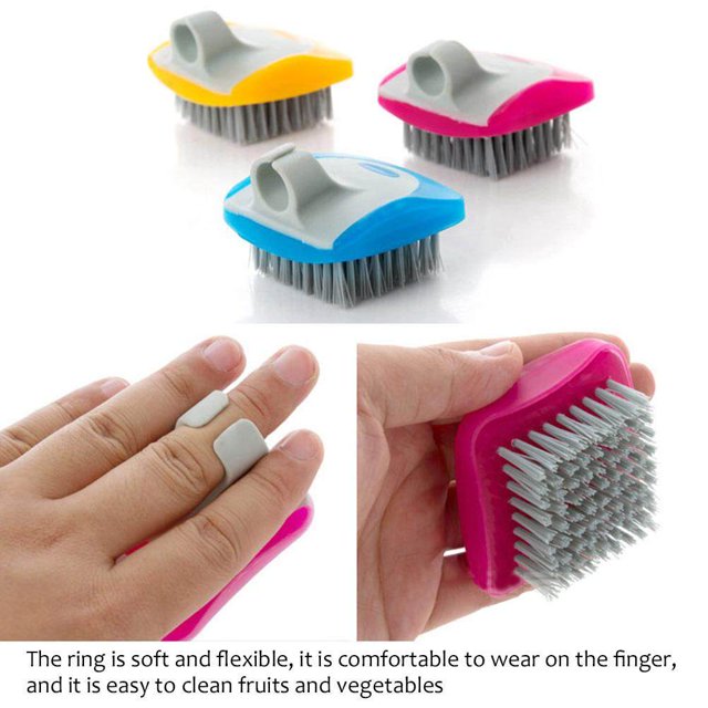 pitrice 3 Pieces Fruits Vegetable Brush Potato Plastic Scrubber Multifunction Hand Protection Food Dish Cleaning Tool Kitchen Gadgets