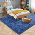 thumbnail image 6 of YJ.GWL Soft Area Rugs for Bedroom Living Room Plush Fluffy Rug Shag Indoor Modern Carpet Home Decor,8'x10',Indigo, 6 of 7