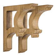 American Art Decor Stylish Wood Corbels Shelf Brackets, Set of 2 - 7.25 H x 1.25 L x 6.25