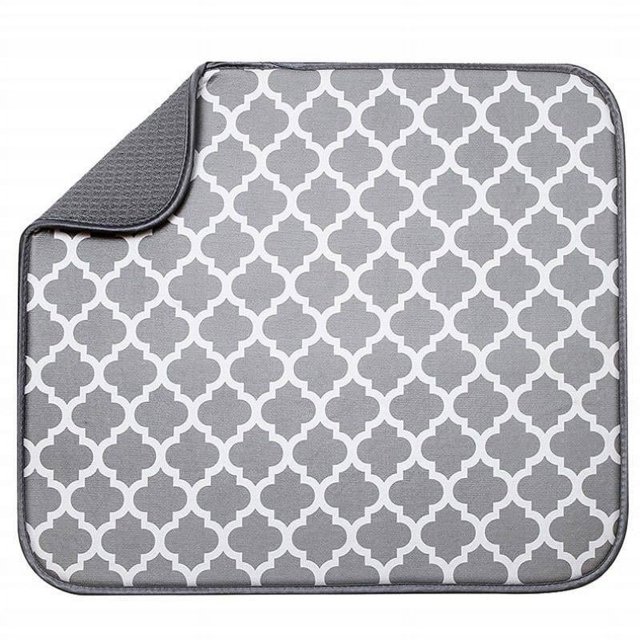 Estera de secado de platos de microfibra, 40 x 30 cm, ultra absorbente, de secado rápido, accesorios de cocina, estera para fregadero, estera aislante para platos