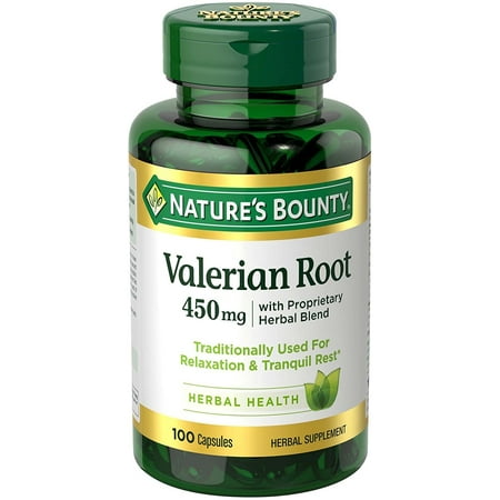 Nature's Bounty Valerian Root Herbal Supplement Capsules, 450mg, 100