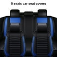 thumbnail image 2 of FANOTEK 5 Seats Universal Car Seat Covers Full Set Breathable PU Leather Automotive Seat Covers For Car SUV Sedan,Black&Blue, 2 of 9
