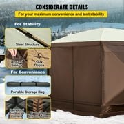 BENTISM 10x10 Camping Gazebo Tent, 6 Sided Pop-up Canopy Screen Tent for 8 Person Camping, Waterproof Screen Shelter with Portable Storage Bag, Ground Stakes, Mesh Windows