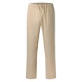thumbnail image 6 of Neewe Women Casual Pants Loose High Waist Spring Solid Color Lace-Up With And Linen All Straight Leg Casual Pants-Khaki S, 6 of 7
