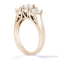 thumbnail image 3 of Round Cut Charles & Colvard Forever ONE Moissanite 3-Stone Engagement Ring in 14k Rose Gold, 3 of 5