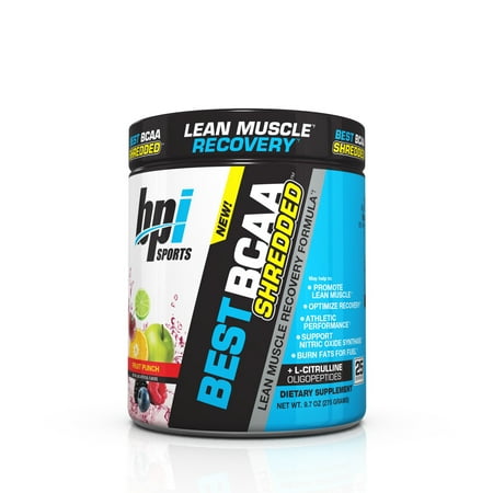 BPI Sports Best BCAA Shredded Powder, Fruit Punch, 25 (Best Bcaa For Weight Gain)