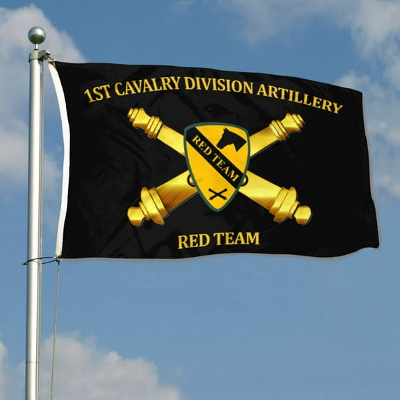1st Cavalry Division Artillery Red Team US Army Flag 3x5Feet Outdoor Indoor Decoration Flag with Brass Grommets