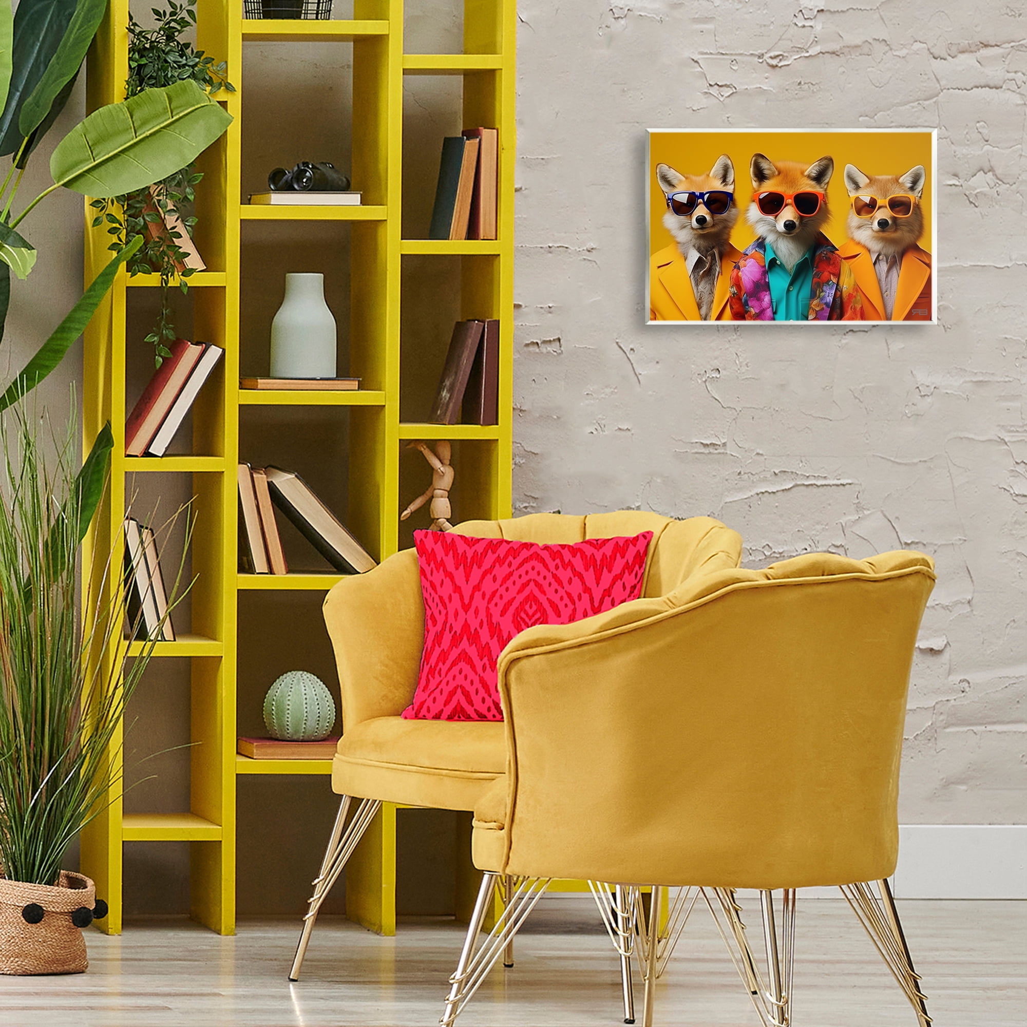 Stupell Industries Stylish Fashion Foxes Animals & Insects Painting Unframed Art Print Wall Art, 15 x 10