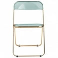 thumbnail image 3 of LeisureMod Lawrence Modern Acrylic Folding Chair With Gold Metal Frame in Jade Green, 3 of 11