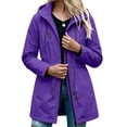 thumbnail image 3 of Ihhxva Tops for Women Waterproof Hoodie Jacket with Multi-Pockets and Adjustable Waist Outdoor Drawstring Parka S-3XL, 3 of 8
