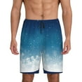 thumbnail image 3 of Lsque Christmas Snowflakes Mens Sleep Pajama Shorts,Short Pajama Pants, Cotton Ultra-Soft Knit-Large, 3 of 9