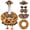 Color D, variant on 2 sets Porch Goose Outfit Set for 23" Standard Garden Geese Polyester Goose Costume Clothes with Hat for Indoor Outdoor Yard Lawn Patio Art Decor