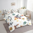 thumbnail image 3 of Feelyou Cartoon Astronaut Kids Bedding Comforter Set 7 Pieces, Kawaii Outer Space Full Bedding Set, Planet Stars Print Reversible Fitted Sheet Flat Sheet, Breathable Home Decor, 3 of 7