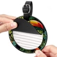 thumbnail image 2 of Toucan 2Pcs PU Leather Round Luggage Tags with Privacy Cover and Name ID Tag for Suitcase, Handbags, Backpacks, School Bags, 2 of 6
