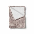 thumbnail image 2 of Tropical Soft Flannel Fleece Blanket, Retro Style Grunge Palm Tree Pattern Hawaii Paradise Foliage Holiday Graphic, Cozy Plush for Indoor and Outdoor Use, 50" x 60", Dried Rose Ivory, by Ambesonne, 2 of 6