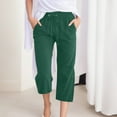 thumbnail image 2 of Women Comfortable High Waisted Wide Leg Pants Drawstring Elastic Trousers Comfy Straight Leg Long Pants With Pockets, 2 of 5