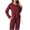 Wine, variant on Enjoytime Women's Pajama Sets Soft Comfy 2 Piece Sleepwear V-Neck Long Sleeve Button Down Shirts with Pants Pjs Set