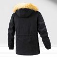 thumbnail image 6 of Lovskoo 2024 Mens Winter Coats Fuzzy Fleece Lined Quilted Parka Jacket Long Sleeve Cargo Jacket Thick Warm Detachable Hood Cotton Work Coat Black, 6 of 7