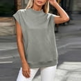 thumbnail image 3 of cocolona Womens Short Sleeve Sweatshirt Crew Neck Solid Color Casual Loose Pullover Tops with Pockets, 3 of 6