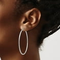 thumbnail image 3 of Primal Gold 14 Karat White Gold Diamond-cut 2mm Round Tube Hoop Earrings, 3 of 4