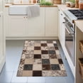 thumbnail image 3 of 2x3 Ft Entryway Area Rug, Farmhouse Cow Print Kitchen Rug Runner Washable Floor Mat, Country Patchwork Cowhide Fur Plaid Non Slip Indoor Door Mat Throw Carpet for Bathroom Living Room Bedroom, 3 of 8