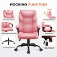 thumbnail image 5 of JONPONY Leather Office Chair, Big and Tall Office Chair 400LBS Wide Seat Ergonomic Computer Desk Chair High Back Executive Leather Chair Adjustable Task Chair, Pink, 5 of 8