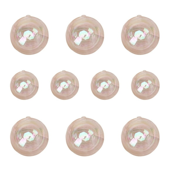 Ratfeit 10 Pcs Christmas Iridescent Ornaments, Transparent Shatterproof Hanging Christmas Rainbow Ball Christmas Ornament 5 Different Sizes for Party, Wedding, Home Decor