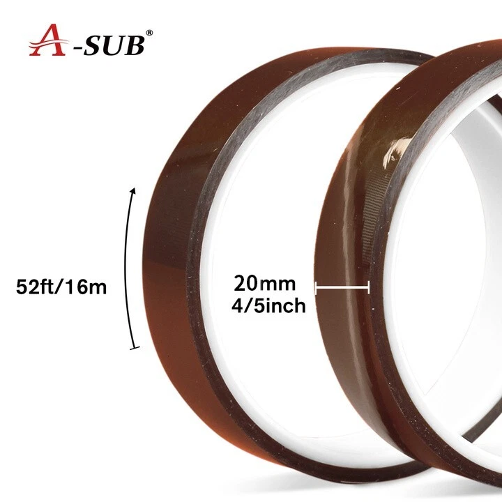 BUTTERFLY- A-Sub 4 Rolls Polyimide High Temperature Tapes Heat Resistant Kapton 10Mm, 20Mm
