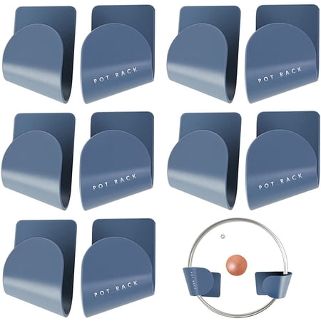 6 Pairs Kitchen Lid Holder Pot Lid Holder Hanging Wall Mount Pot Rack Door Pan Cabinet Hook Hooks Abs Material Pots Pans Knives