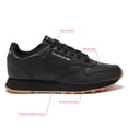 thumbnail image 2 of Zapatillas Reebok Classic Leather Kids negras con suela gum, talle 6.5 para niños grandes, 2 of 6