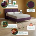 thumbnail image 2 of Cama Matrimonial Makora Mavi Morado Tapizada en Tela Tipo Velvet (No Incluye Colchón), 2 of 8