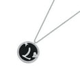 thumbnail image 3 of Sterling Silver Initial Necklace for Women Capital Letter A-Z Black Agate Pendant Necklace Cubic Zirconia Round Alphabet Necklaces Birthday Jewelry gift, 3 of 5