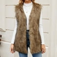 thumbnail image 2 of Akafmk Faux Furs Vests for Women,Sleeveless Winter Warm Jacket Coats,Womens Ladies Warm Faux Furry Long Coat Jacket Winter Solid V-neck Outerwear Coats Vests for Fall and Winter, 2 of 5