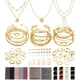 thumbnail image 1 of Juego de joyería FAXHION 68 piezas doradas para mujer con collar y pulsera, 1 of 9