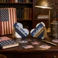 thumbnail image 6 of Wooden Patriotic Decorations, 4th Of July Decor, Heart Shaped Home And USA Table Centerpiece For Memorial Day, Set Of 2 Wooden Holiday Ornaments, 6 of 7