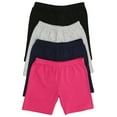 thumbnail image 2 of ToBeInStyle Girls' 4 Pack Solid Color Soft Cotton Blend Stretchy Shorts - Basic - 6T, 2 of 2