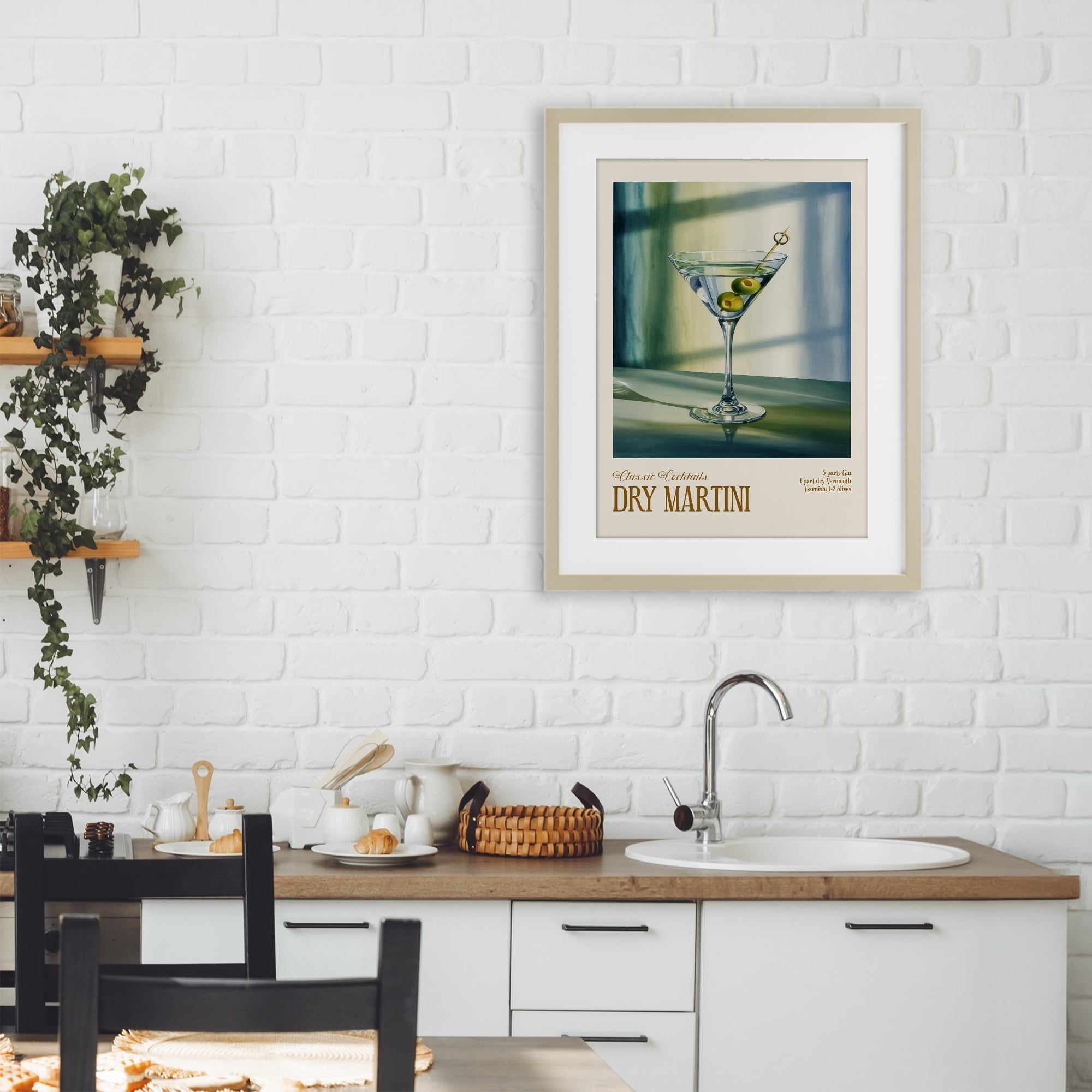 Stupell Industries Dry Martini on Surface Birch Framed Print Under Glass, design by Andreas Magnusson