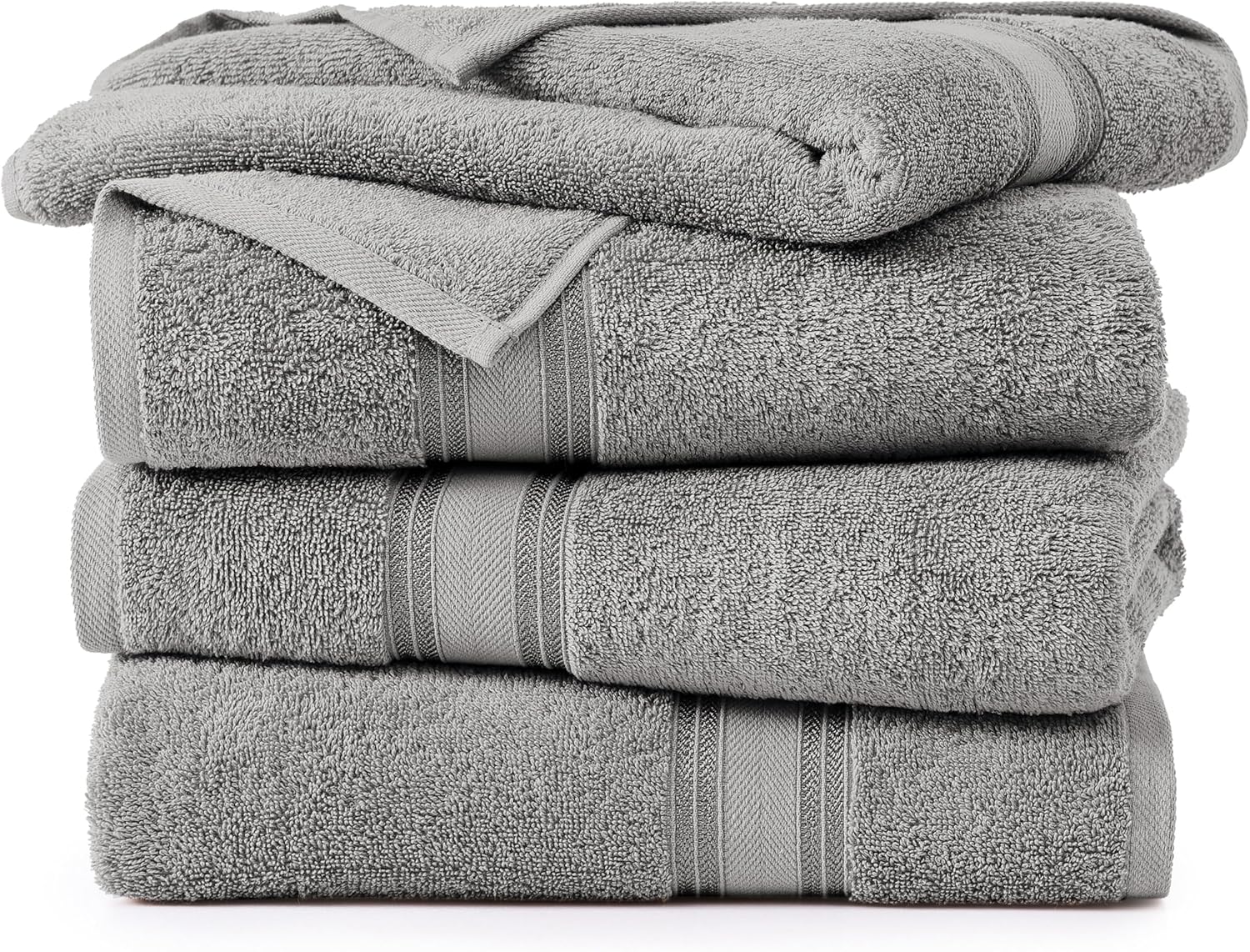 100% Cotton Bath Sheets Set of 4 (35"x66") - Zero Twist Cotton Extra Large Bath Towels Sets - Quick Dry, Soft & Absorbent Oversized Grey Towels Set - Pre Shrunk, Fade Resistant - Space Grey